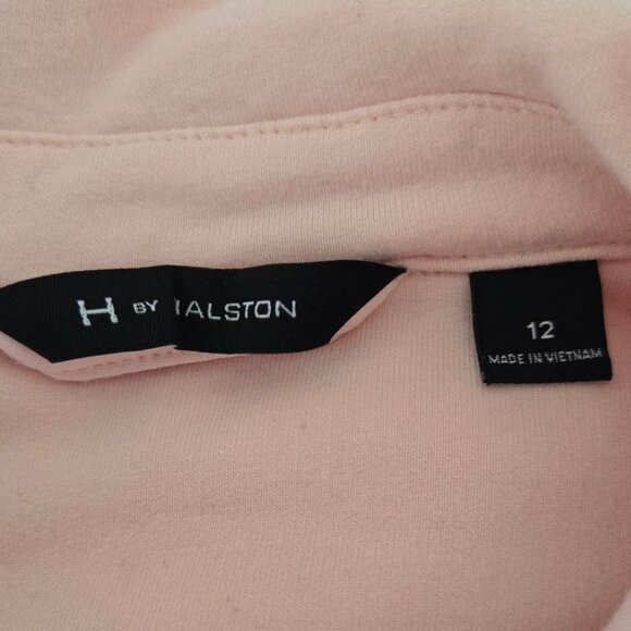 H By Halston Womens Light Pink Cotton Blend Moto Jacket Size 12 - Picture 9 of 11